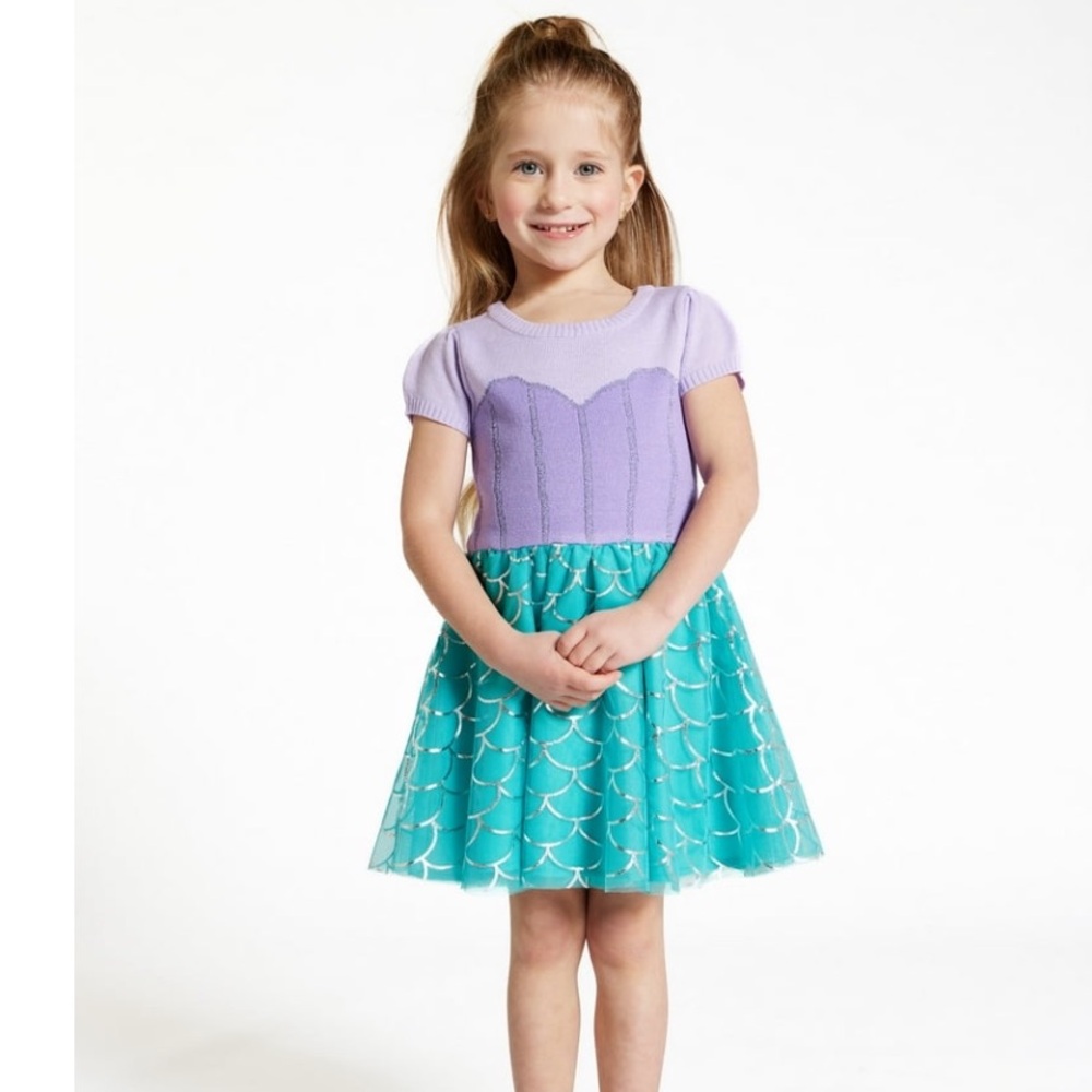 Ariel little mermaid princess dress knit tulle Disney 18m